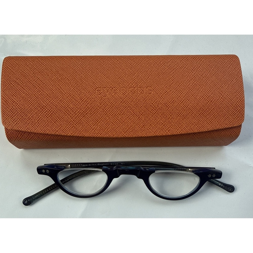Eyebobs Eyeglasses Optical Frames & Eyebob Hard Case- Blue/Green-Retro